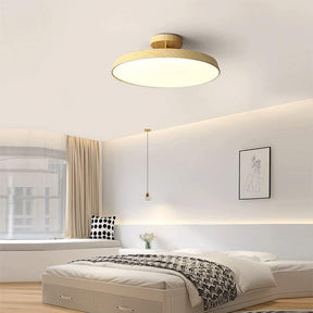 Minimalism White LED Semi-Flush Ceiling Light For Bedroom