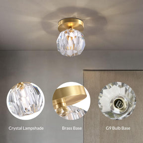 Nordic Luxury Minimalist Metal Crystal Ceiling Light