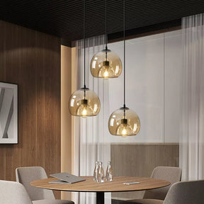 Modern Retro Copper Glass Hallway Pendant Light