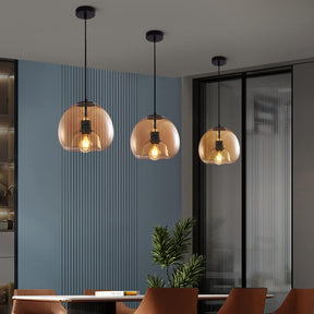 Modern Retro Copper Glass Hallway Pendant Light