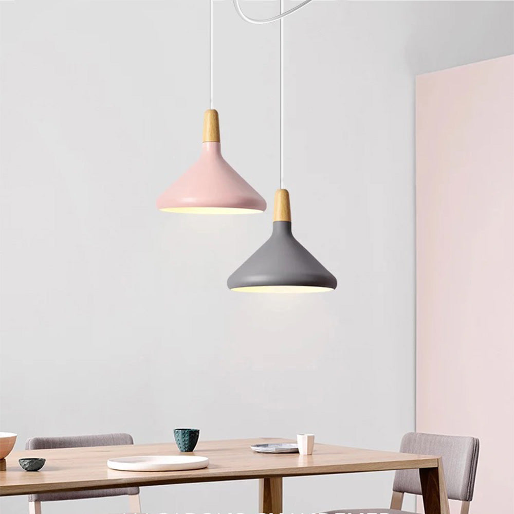 Nordic Macaron Creative Wooden Pendant Lamp