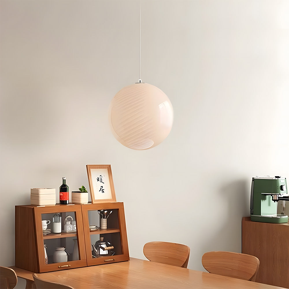 Art Deco Candy Pendant Light with Glass Shade