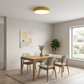 Contemporary Round Flush Mount Wooden Acrylic LED Ceiling Lights for Dining Room