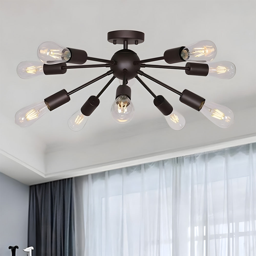 Semi Flush Sputnik Matte Ceiling Light for Dining Room Kitchen