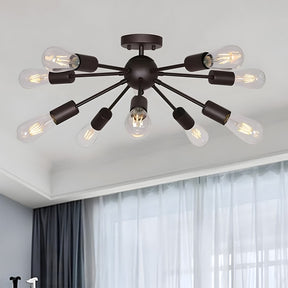 Semi Flush Sputnik Matte Ceiling Light for Dining Room Kitchen