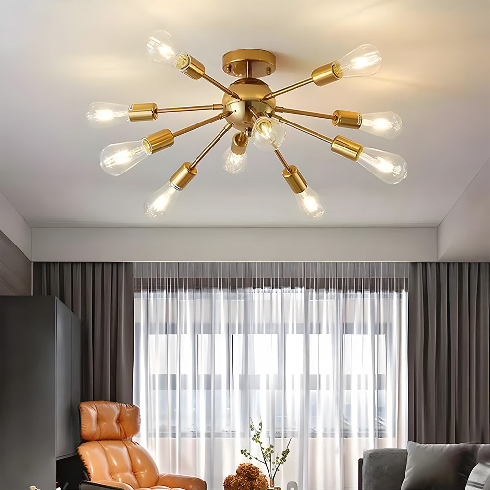 Semi Flush Sputnik Matte Ceiling Light for Dining Room Kitchen