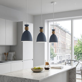 Nordic Wooden Metal Pendant Light Fixture for Kitchen Island