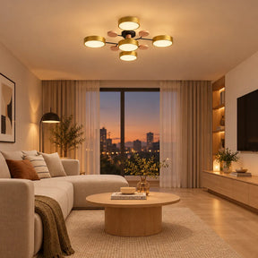 Nordic Wood Flush Mount Ceiling Light for Bedroom