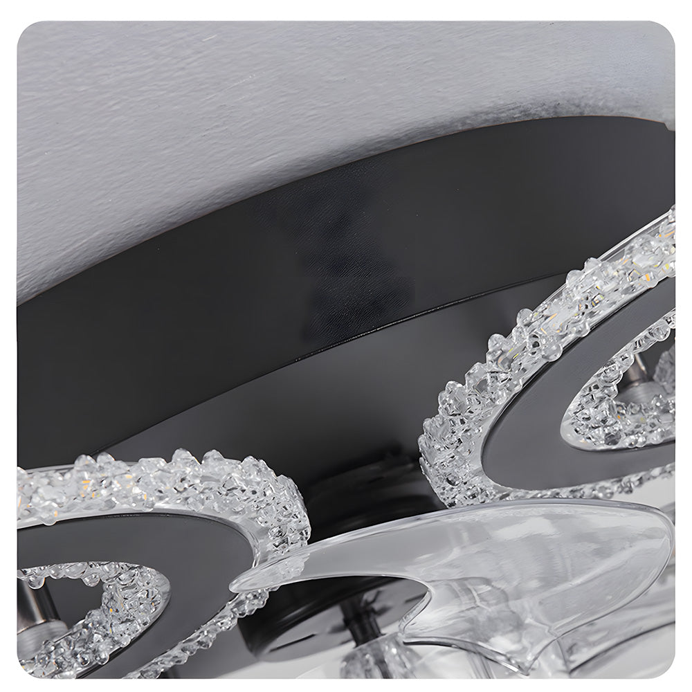 Modern Dimmable DC Motor LED Ceiling Fan with Light for Living Room Bedroom