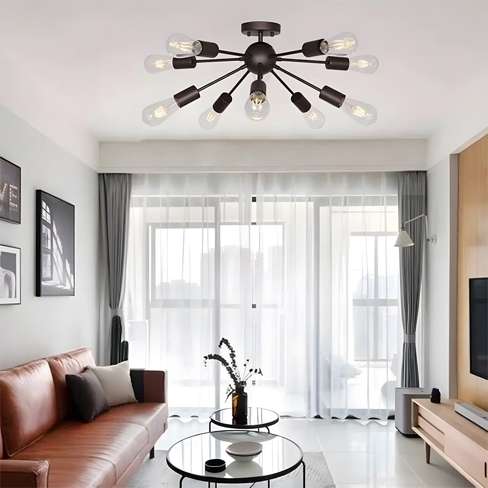 Semi Flush Sputnik Matte Ceiling Light for Dining Room Kitchen
