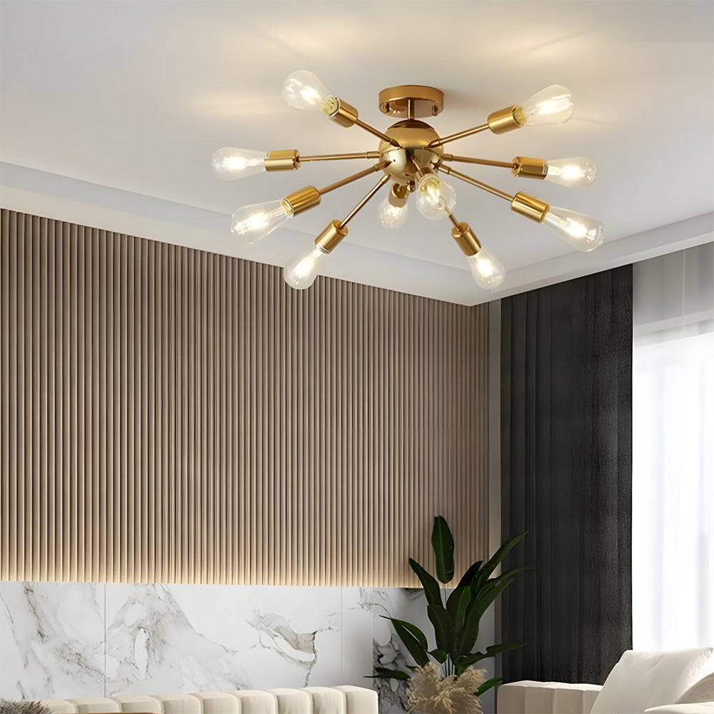 Semi Flush Sputnik Matte Ceiling Light for Dining Room Kitchen
