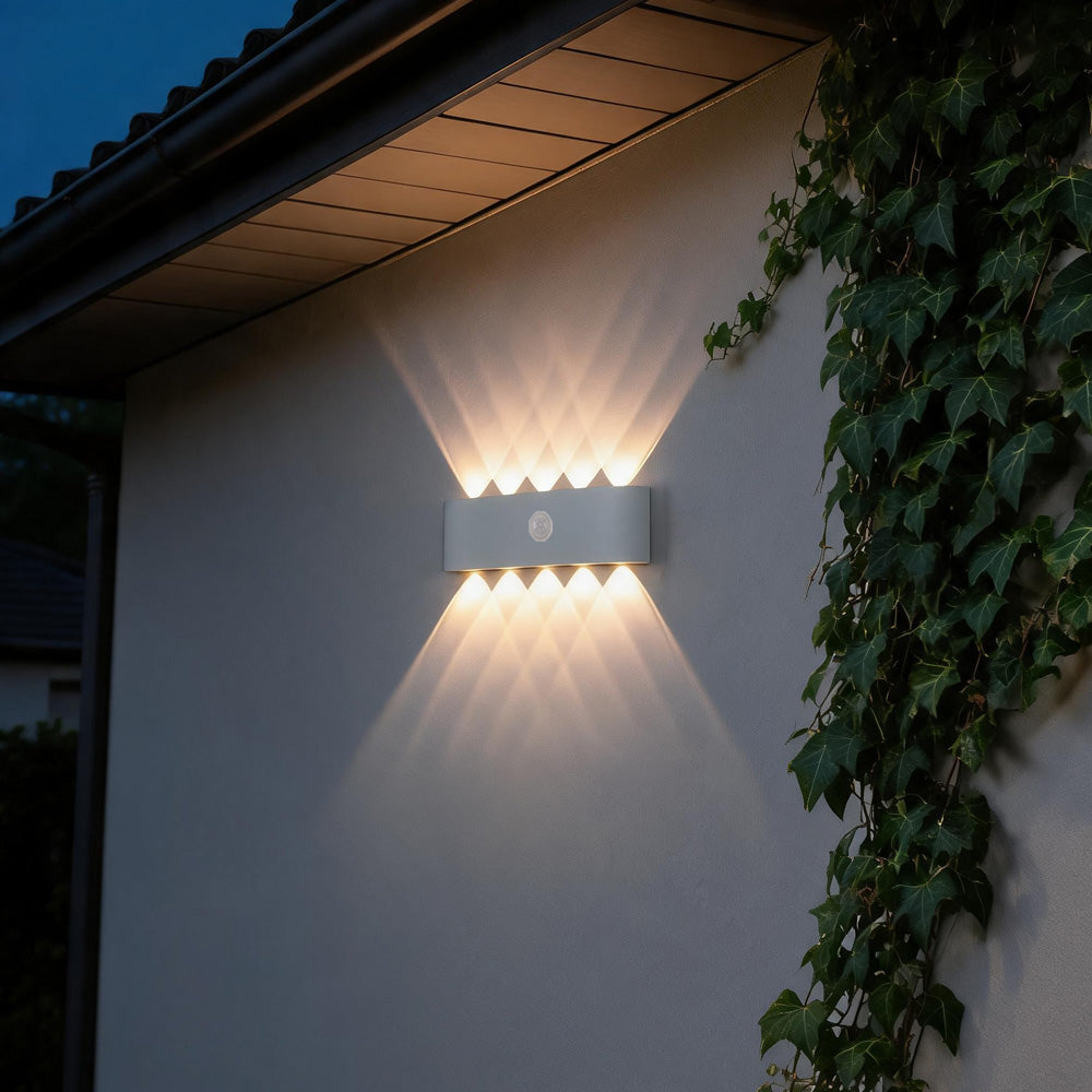 IP65 Modern Up and Down LED PIR Outdoor Wall Light