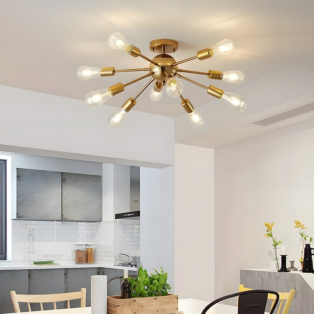 Semi Flush Sputnik Matte Ceiling Light for Dining Room Kitchen