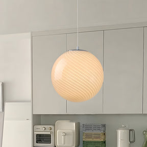 Art Deco Candy Pendant Light with Glass Shade