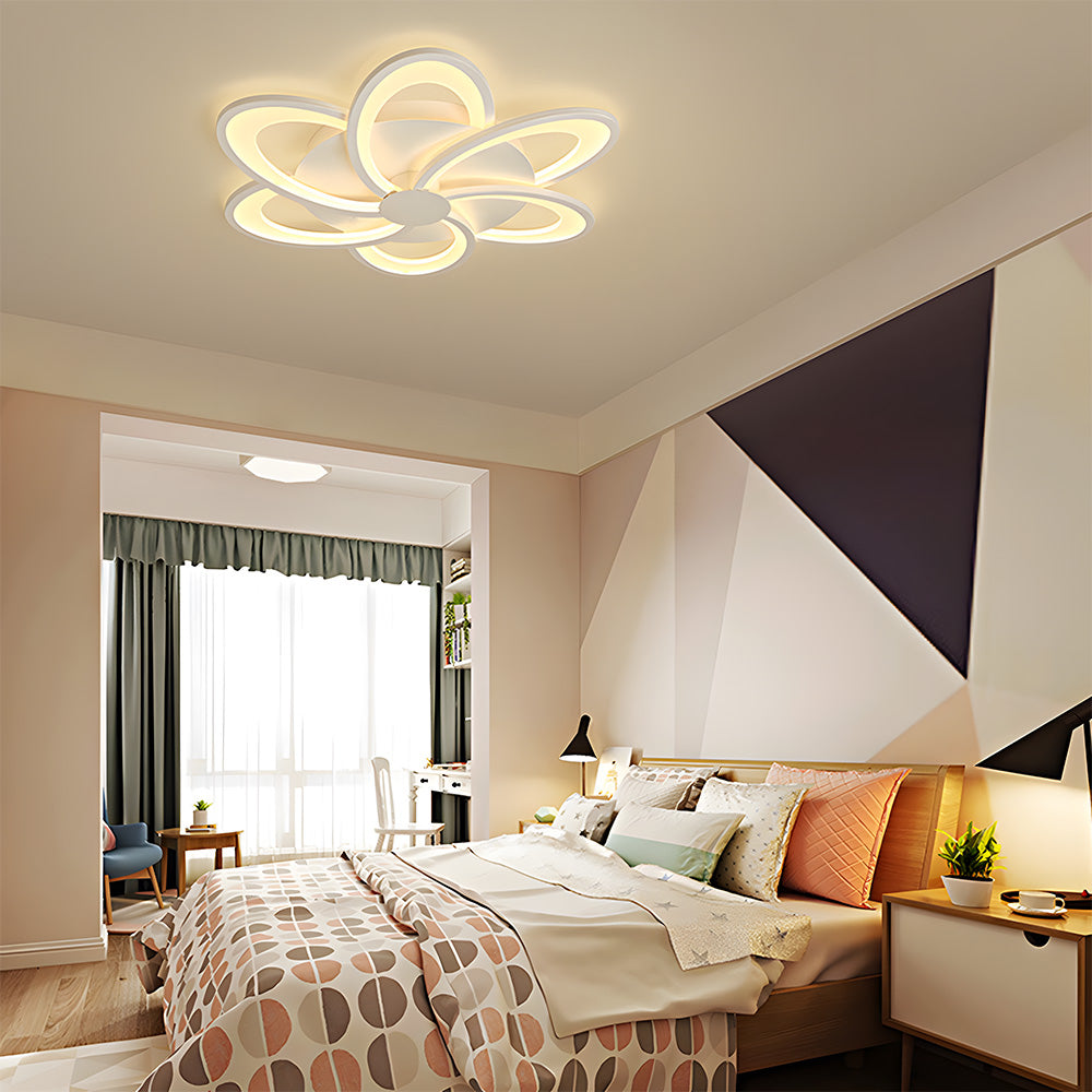 Modern Design Flower Shape White Bedroom Ceiling Light