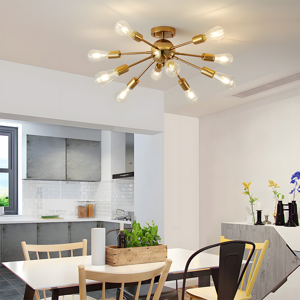 Semi Flush Sputnik Matte Ceiling Light for Dining Room Kitchen