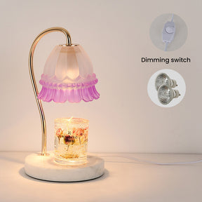 Creative Glass Flower Shape Mini Warming Candle Lamp