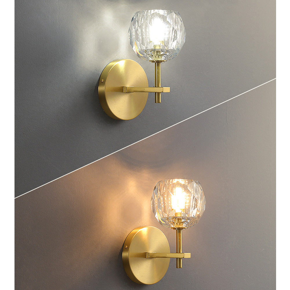 Modern Gold Crystal LED Wall Lights For Living Room