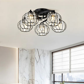 Crystal Black Semi Flush Ceiling Lights For Living Room