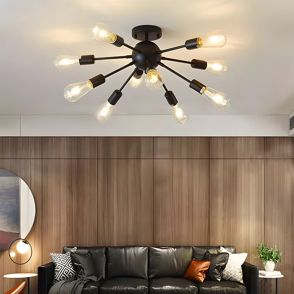 Semi Flush Sputnik Matte Ceiling Light for Dining Room Kitchen