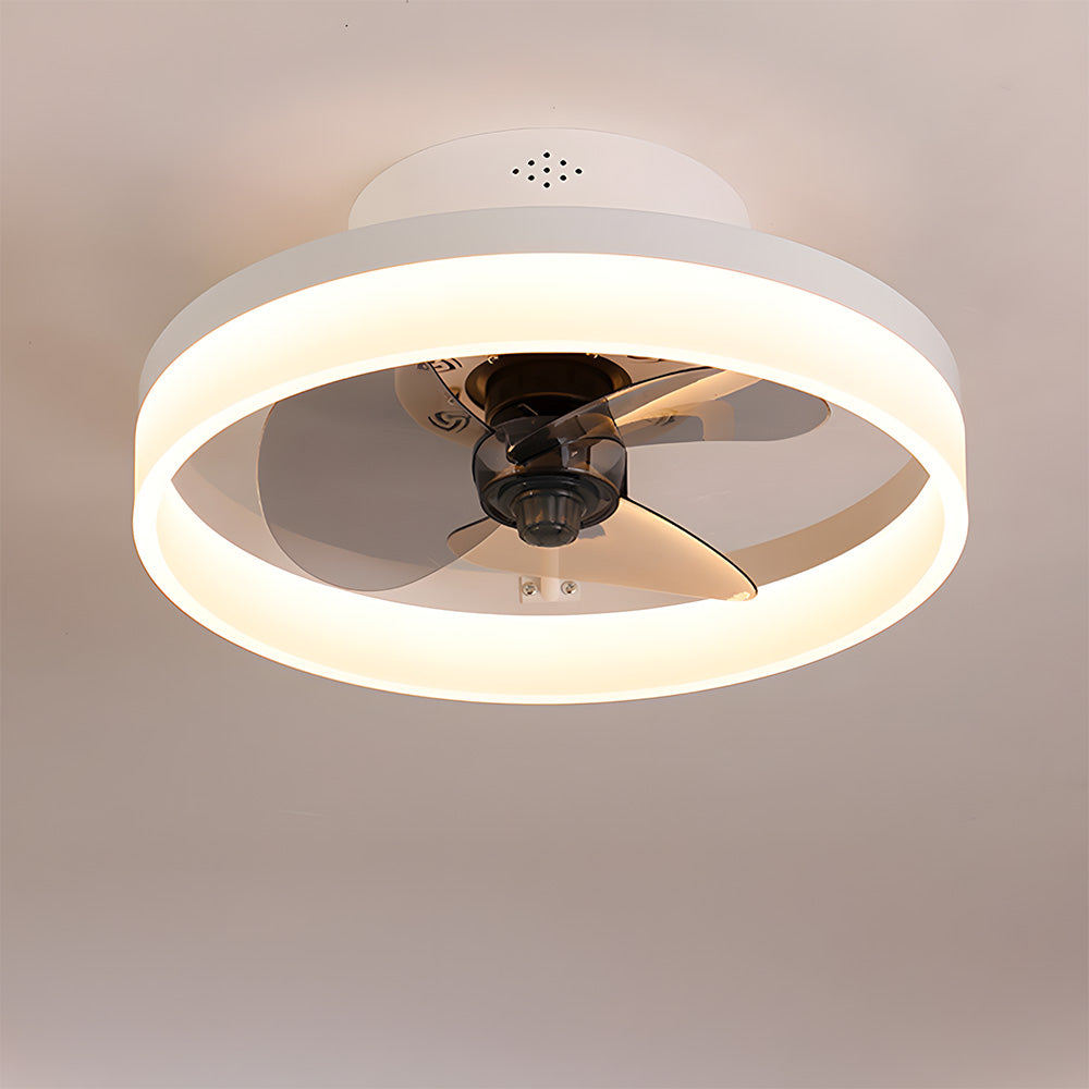 Modern Low Profile Ceiling Fan with Light 6 Speeds Reversible DC Motor Fan Light