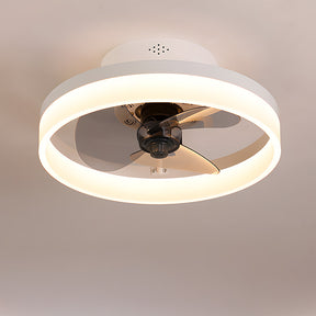 Modern Low Profile Ceiling Fan with Light 6 Speeds Reversible DC Motor Fan Light