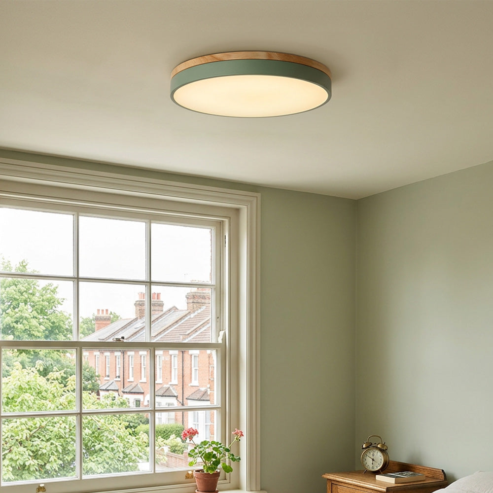 Aria Wood Flush Mount Ceiling Lamp
