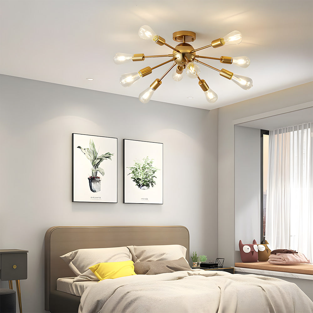 Semi Flush Sputnik Matte Ceiling Light for Dining Room Kitchen