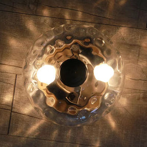 Modern Luxury Hammered Glass Flush Mount Ceiling Light for Entryway