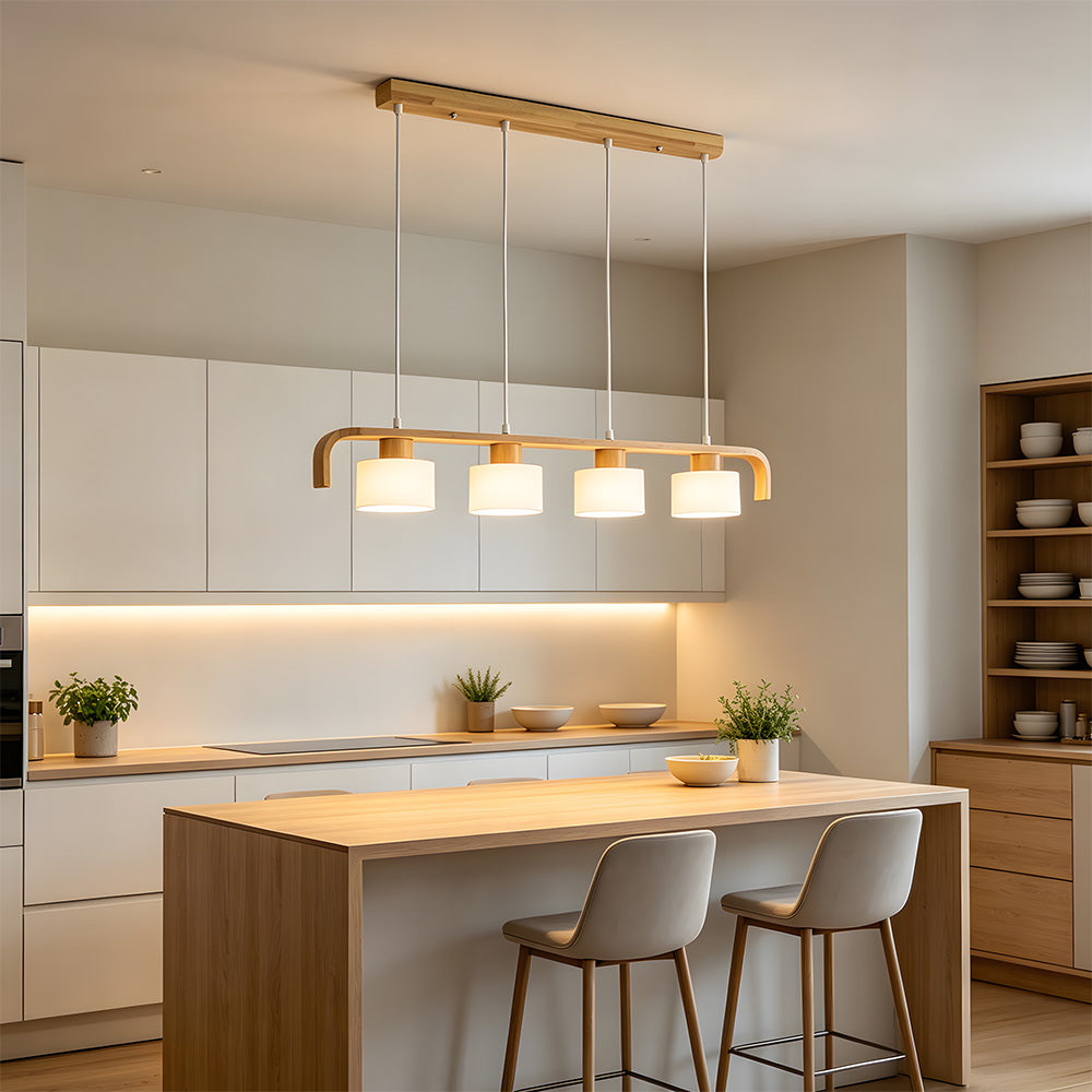 Modern Iron Wooden Pendant Lights for Kitchen Island Dining Room