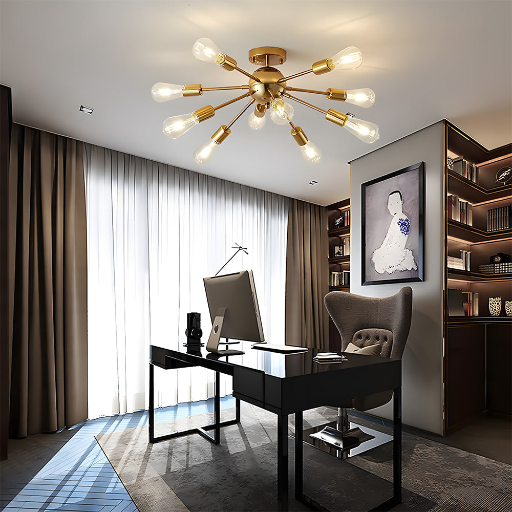 Semi Flush Sputnik Matte Ceiling Light for Dining Room Kitchen