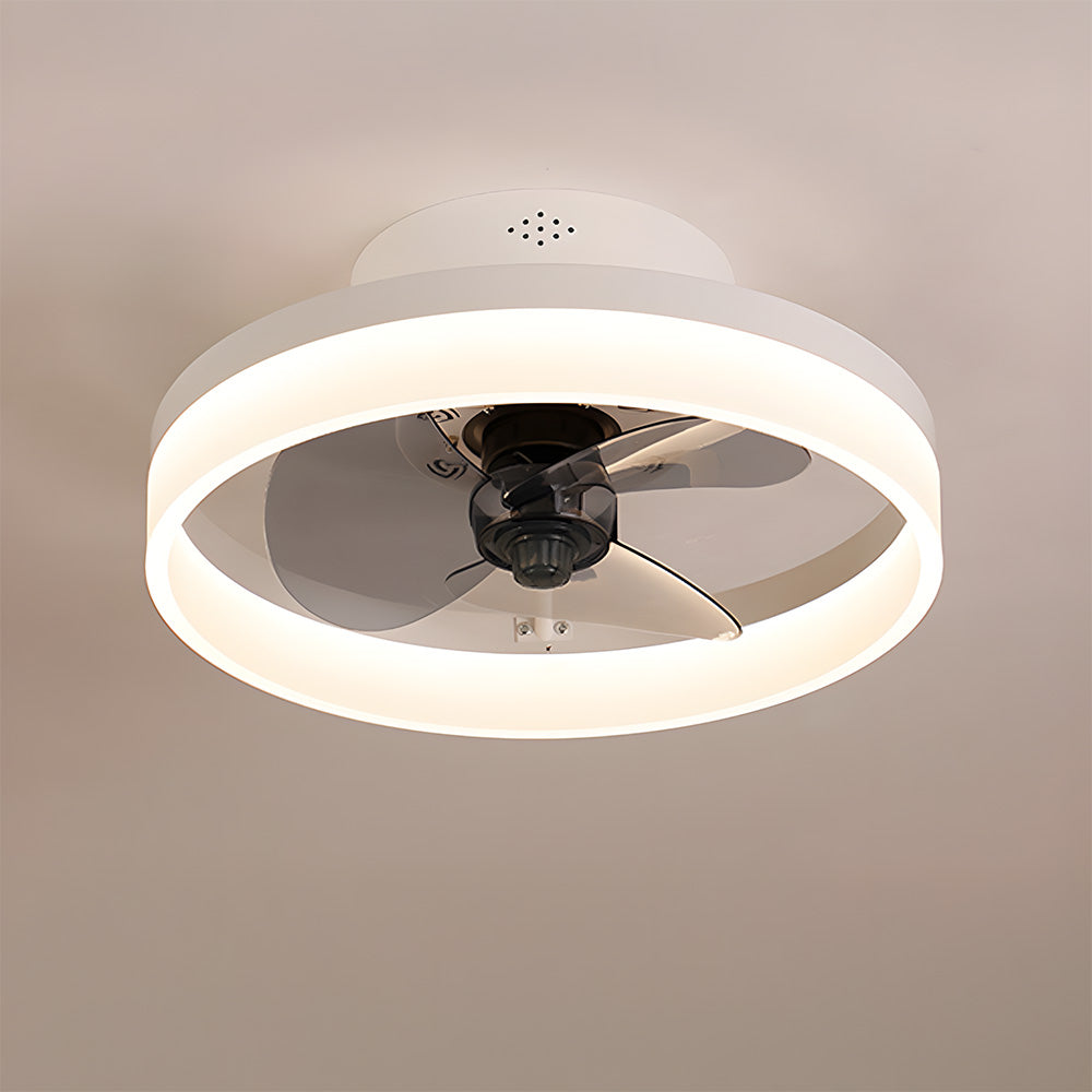 Modern Low Profile Ceiling Fan with Light 6 Speeds Reversible DC Motor Fan Light