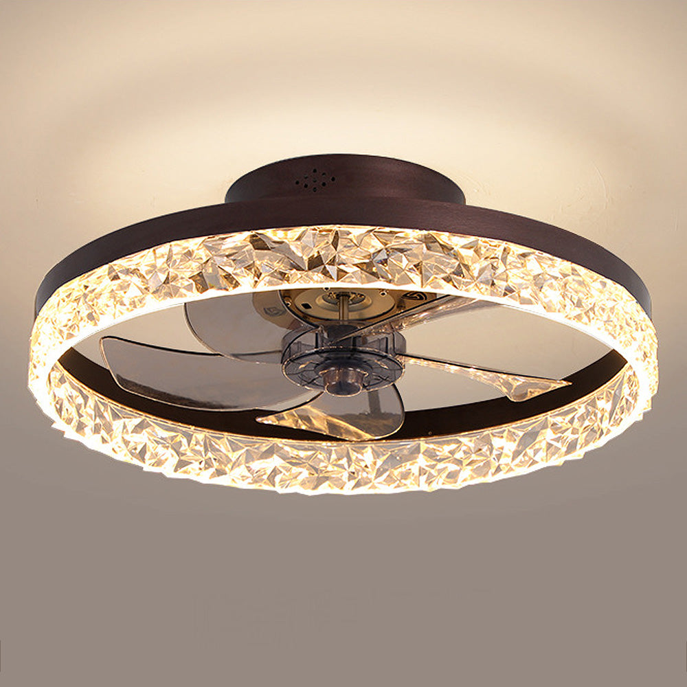 Modern Round Hardware Ceiling Fan With LED Light