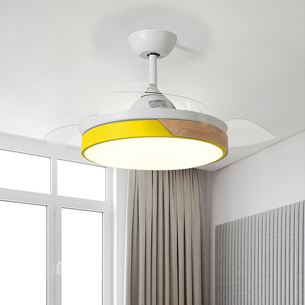 Acrylic Macaron Restaurant Simple Ceiling Fan With Light