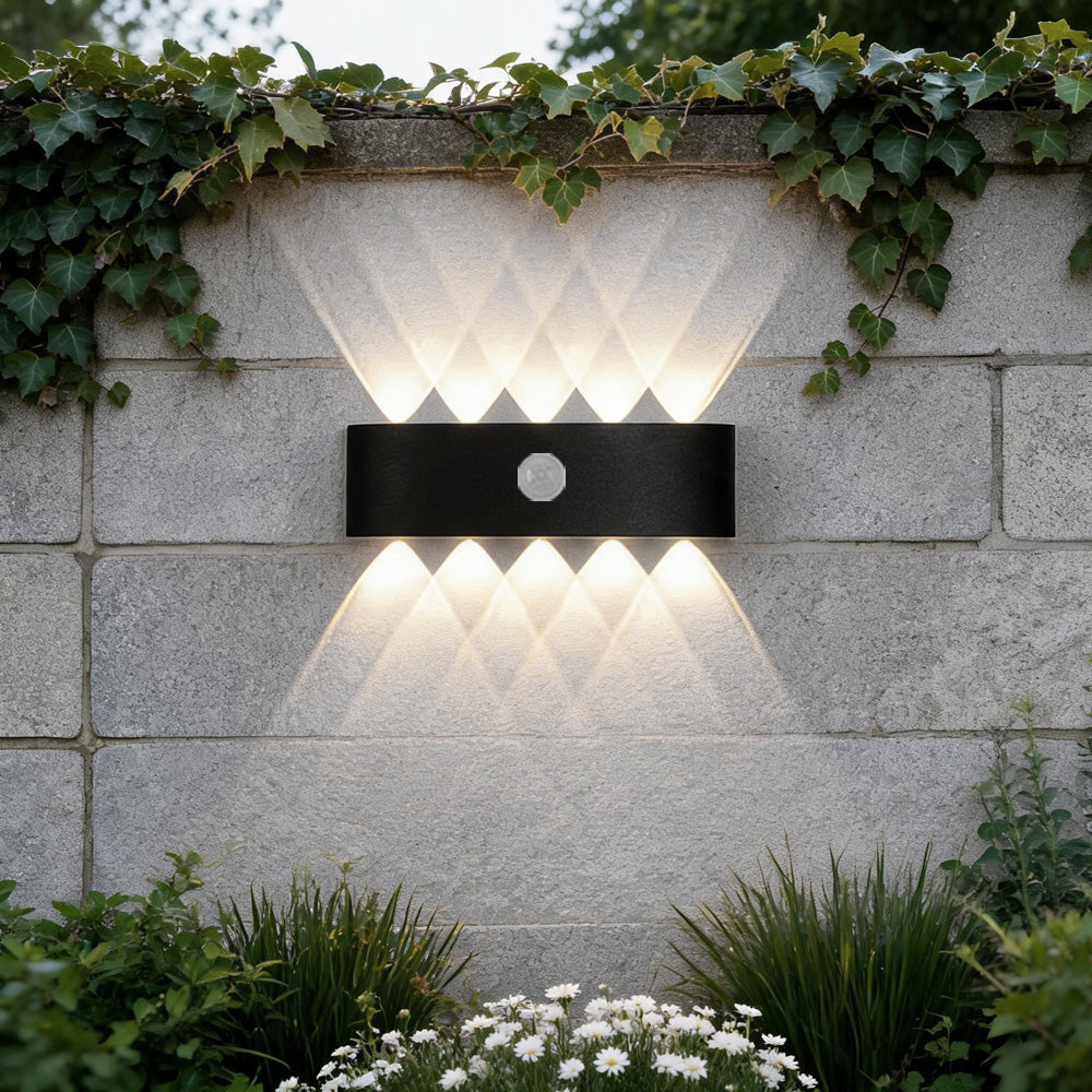 IP65 Modern Up and Down LED PIR Outdoor Wall Light