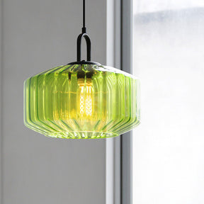 Vintage Striped Glass Pendant Light