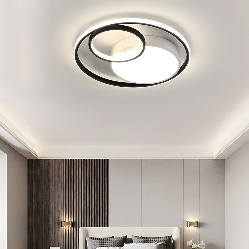 Modern Round LED Ceiling Lights Bedroom Art Decor