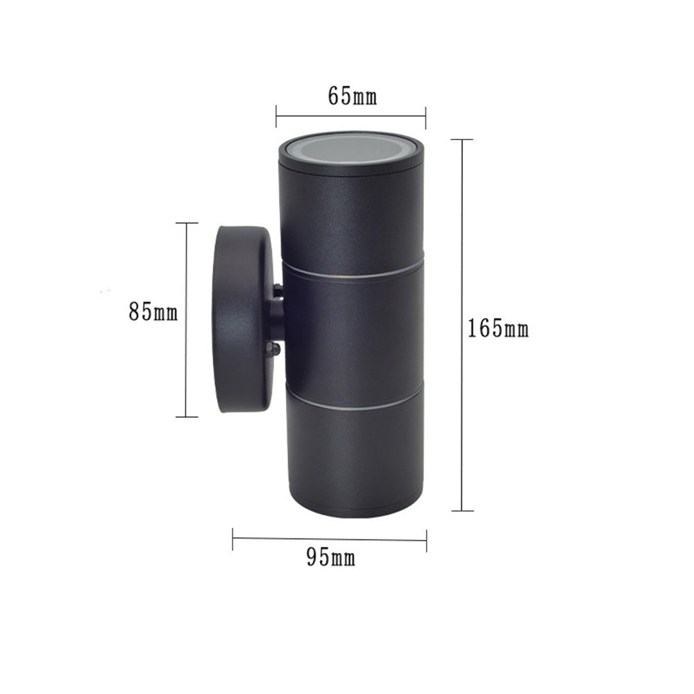 Black Double Up Down Outdoor Wall Light IP65