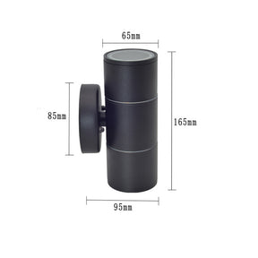 Black Double Up Down Outdoor Wall Light IP65