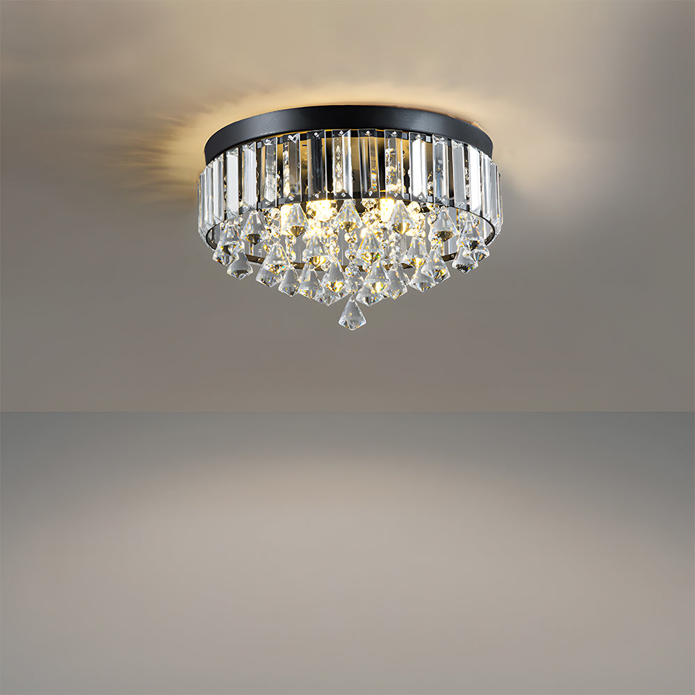 Modern Crystal Ceiling Light Fixture Flush Mount Ceiling Lights for Living Room