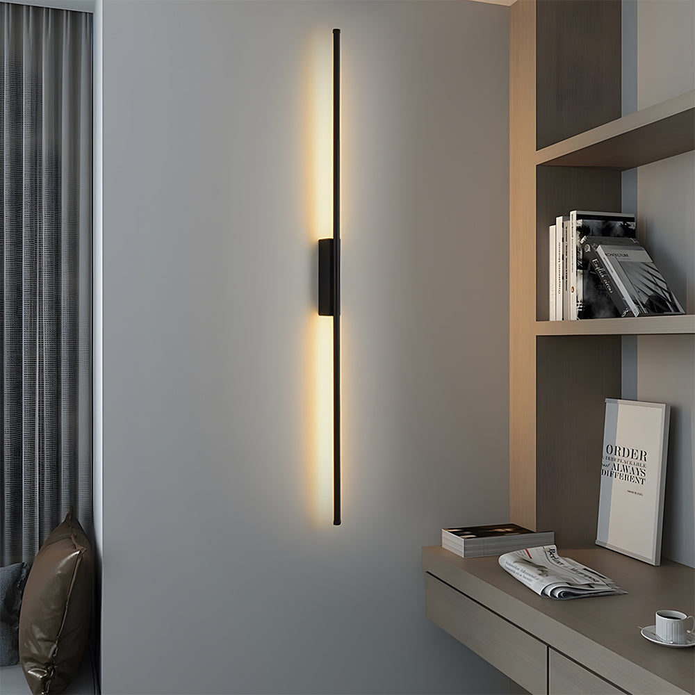 Black Long Strip LED Linear Wall Sconce for Living room Bedroom