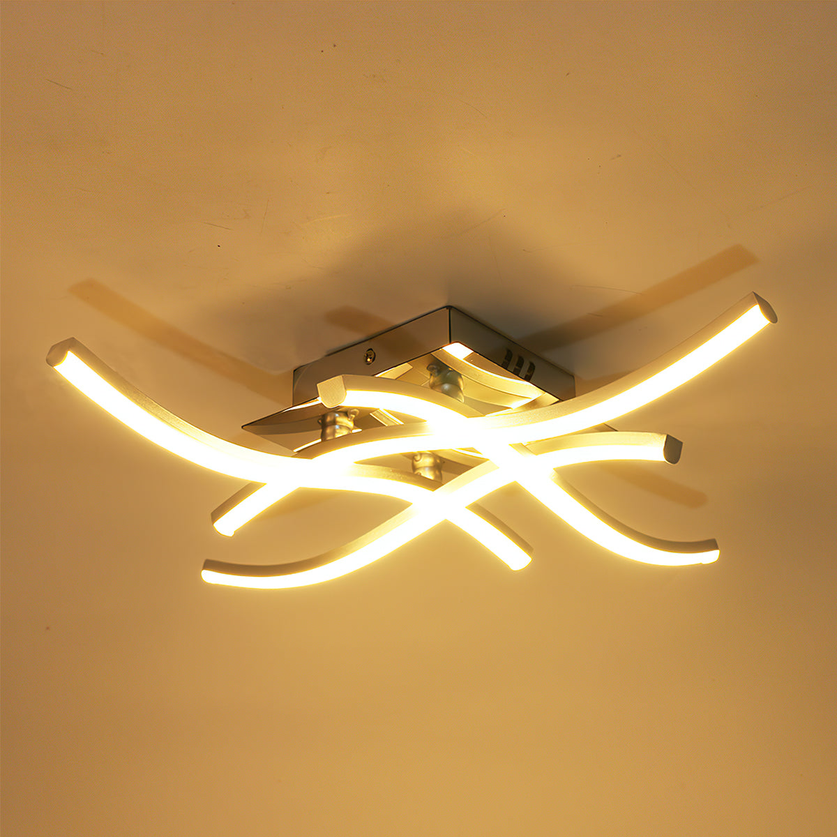 Silver Modern Aluminum LED Ceiling Lights For Living Room