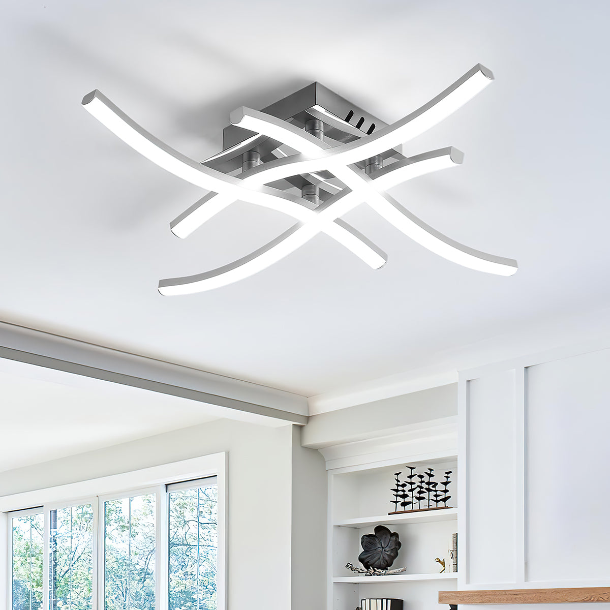 Lampsmodern Ceiling Lights Silver Modern Aluminum LED Ceiling Light
