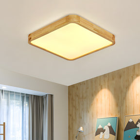 Ultra-thin Wood LED Flush Mount Ceiling Lamp