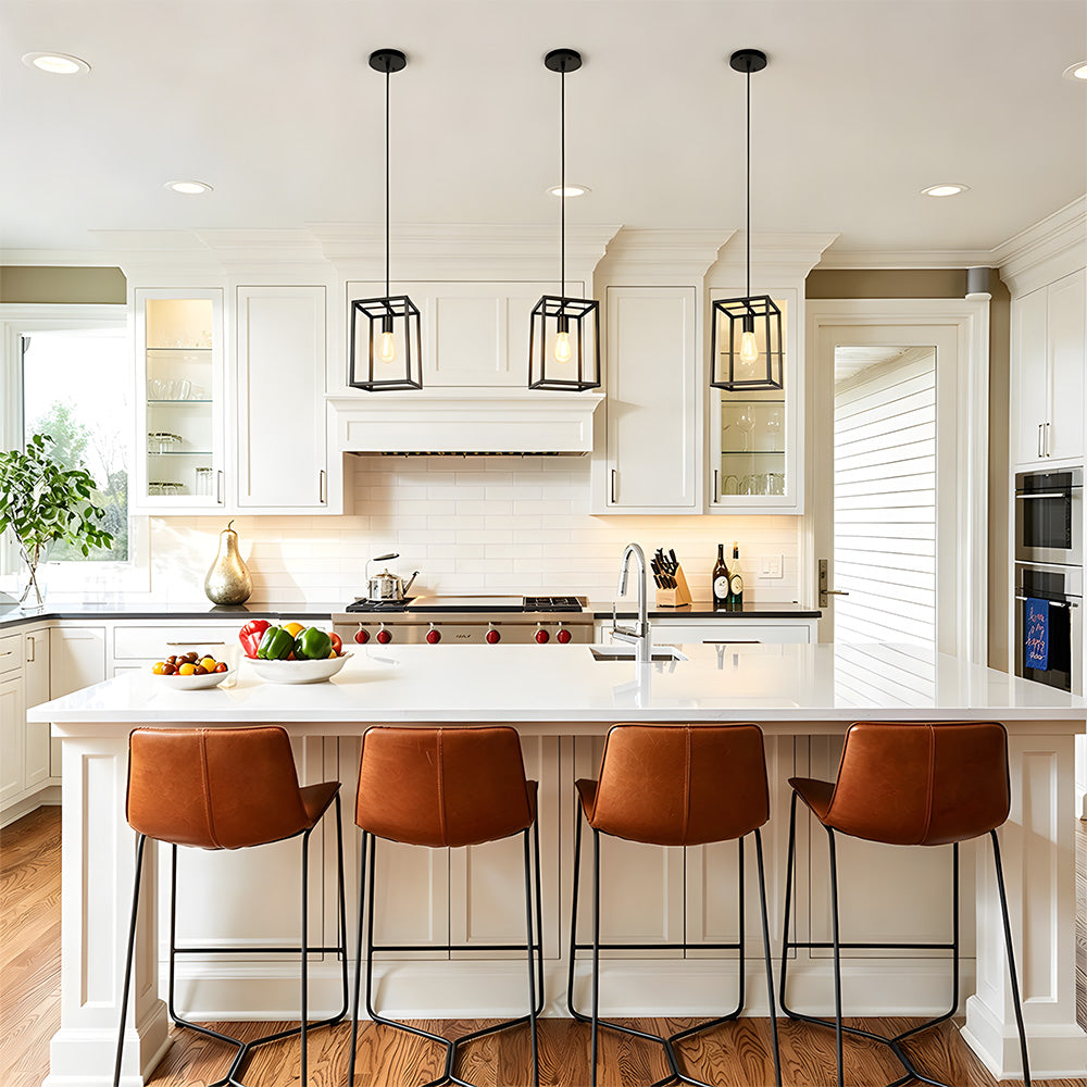 Industrial Iron Pendant Lights for Kitchen Island Dining Room