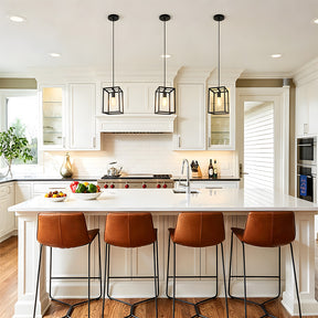 Industrial Iron Pendant Lights for Kitchen Island Dining Room