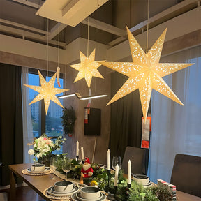 Nordic 7-points Paper Star Pendant Lights for Christmas Decoration