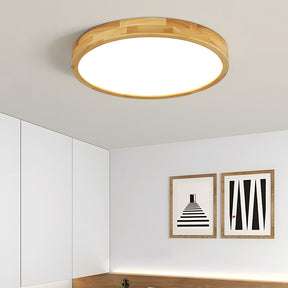 Ultra-thin Wood LED Flush Mount Ceiling Lamp