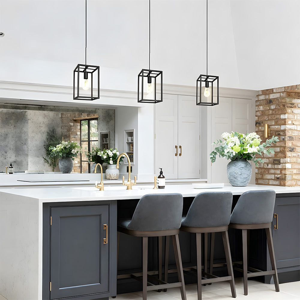 Industrial Iron Pendant Lights for Kitchen Island Dining Room