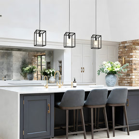 Industrial Iron Pendant Lights for Kitchen Island Dining Room